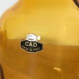 Carafe italienne vintage, en verre de couleur ambrée