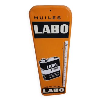 Tole émaillée publicitaire Huiles Labo Rush
