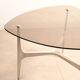Design coffee table, glass top, aluminum legs
