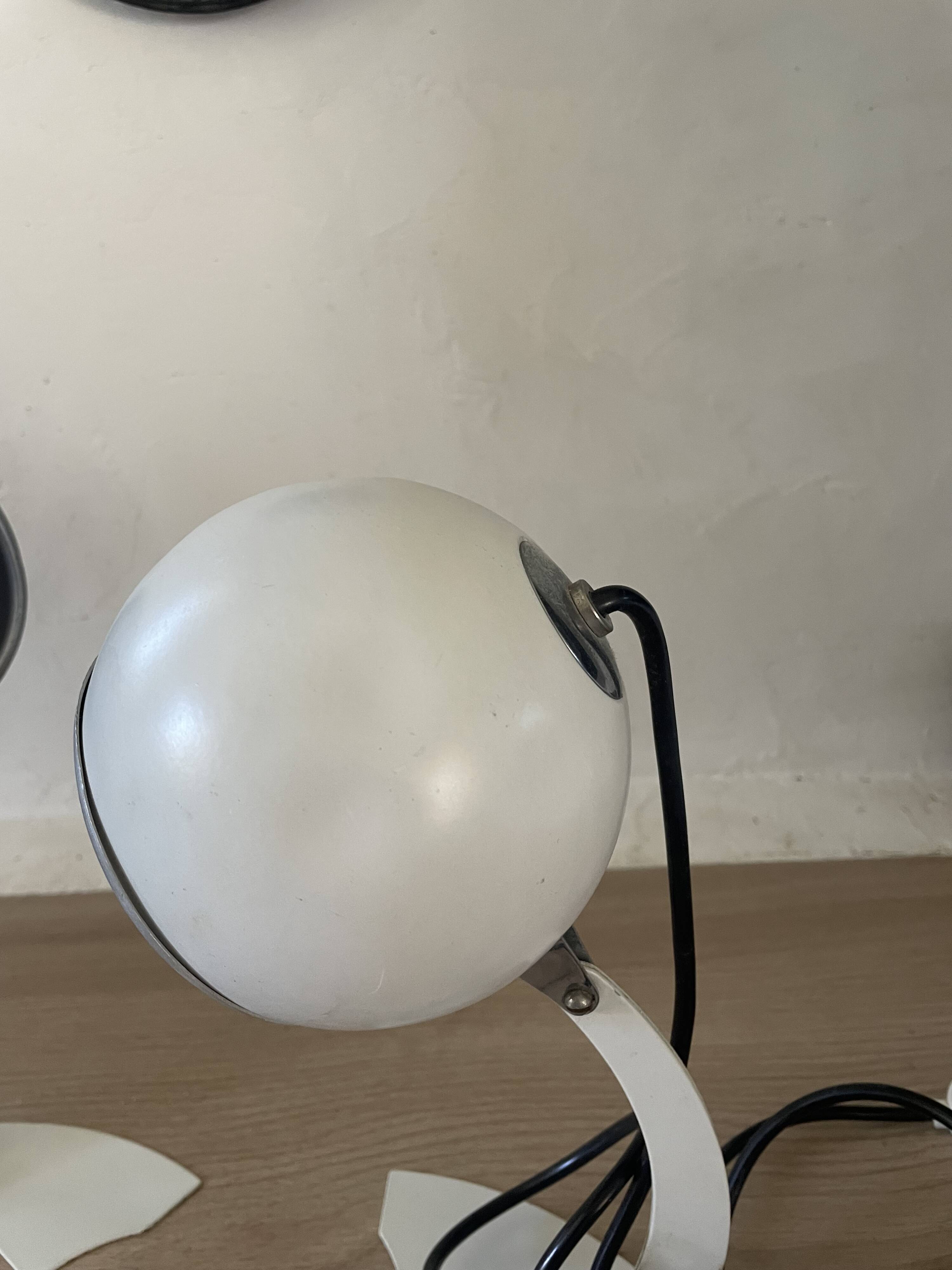 Adjustable eye ball lamp, Italian design from the 1970s.