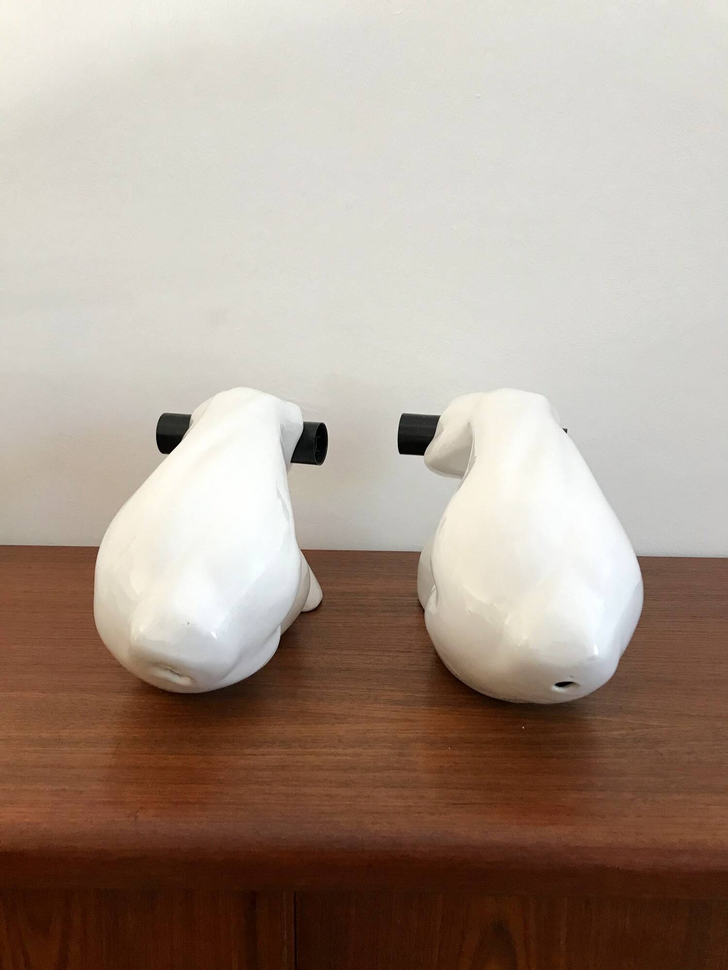 Vintage ceramic wall lamp by JC Peiré 80s
