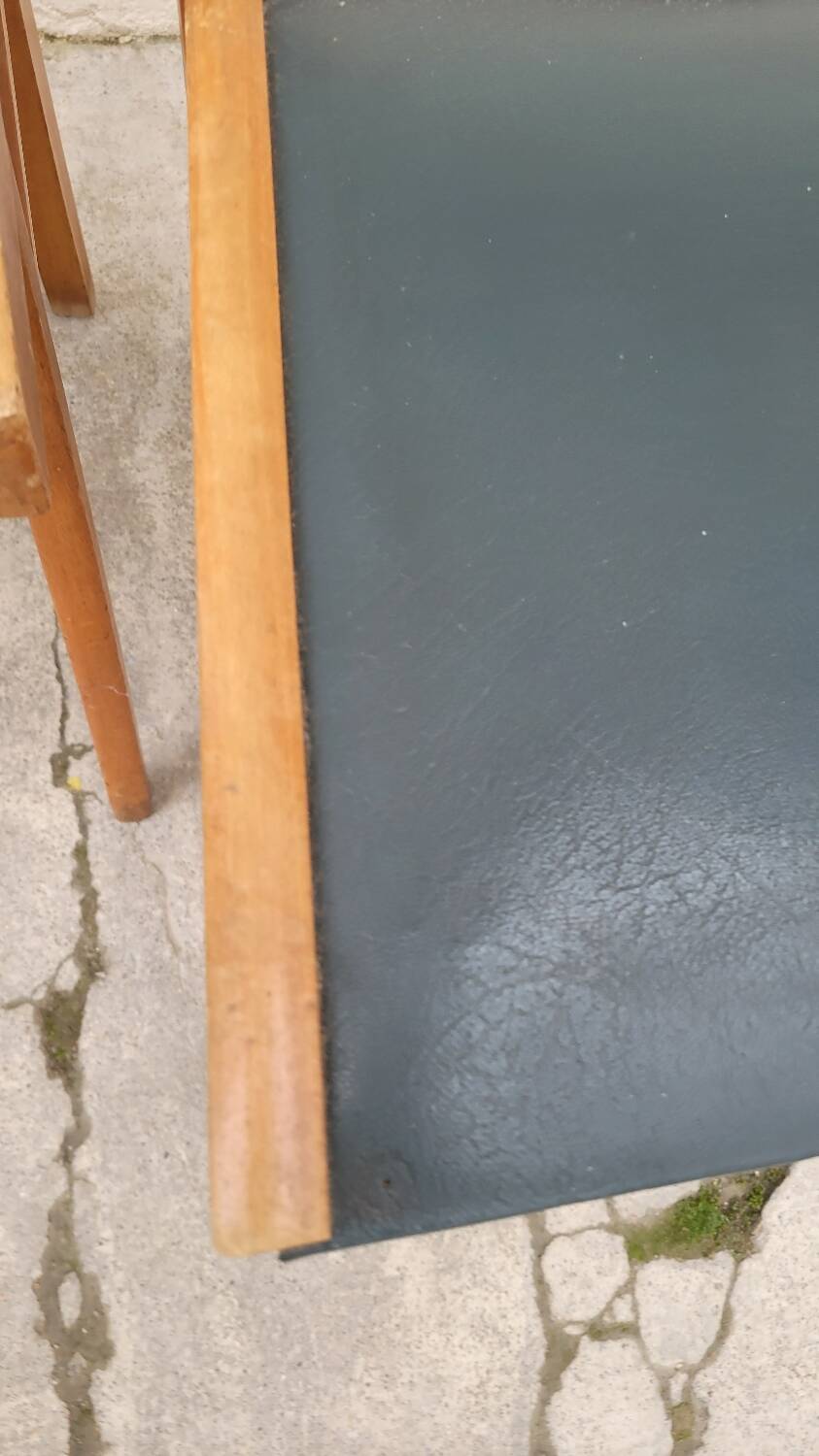 Series of 3 vintage chairs with compass legs - 1950s