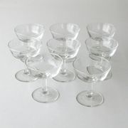 8 old champagne glasses vintage model in cut glass