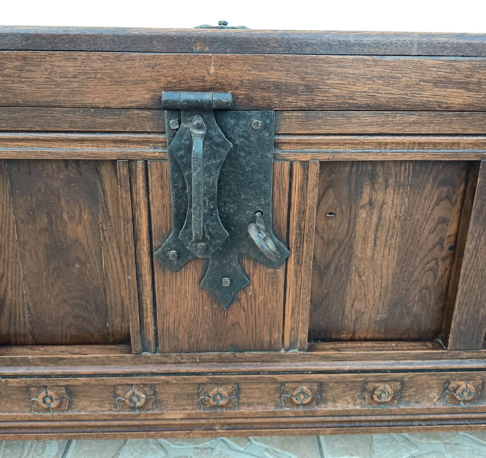 Rustic solid oak chest