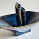 Vase céramique bleue vintage