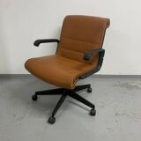 Fauteuil en cuir Cognac Richard Sapper édition Knoll