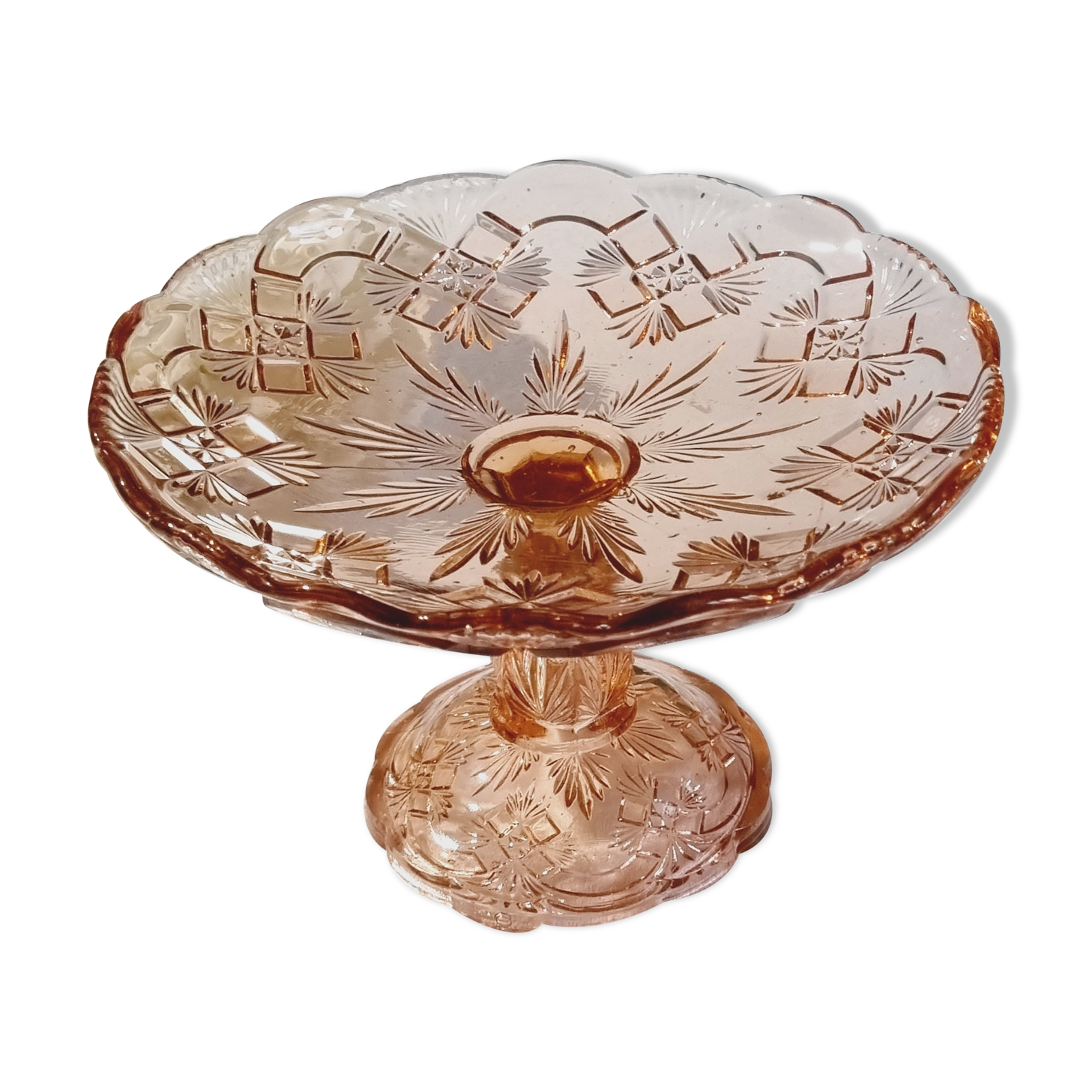 Flat on pink glass piedouche SV