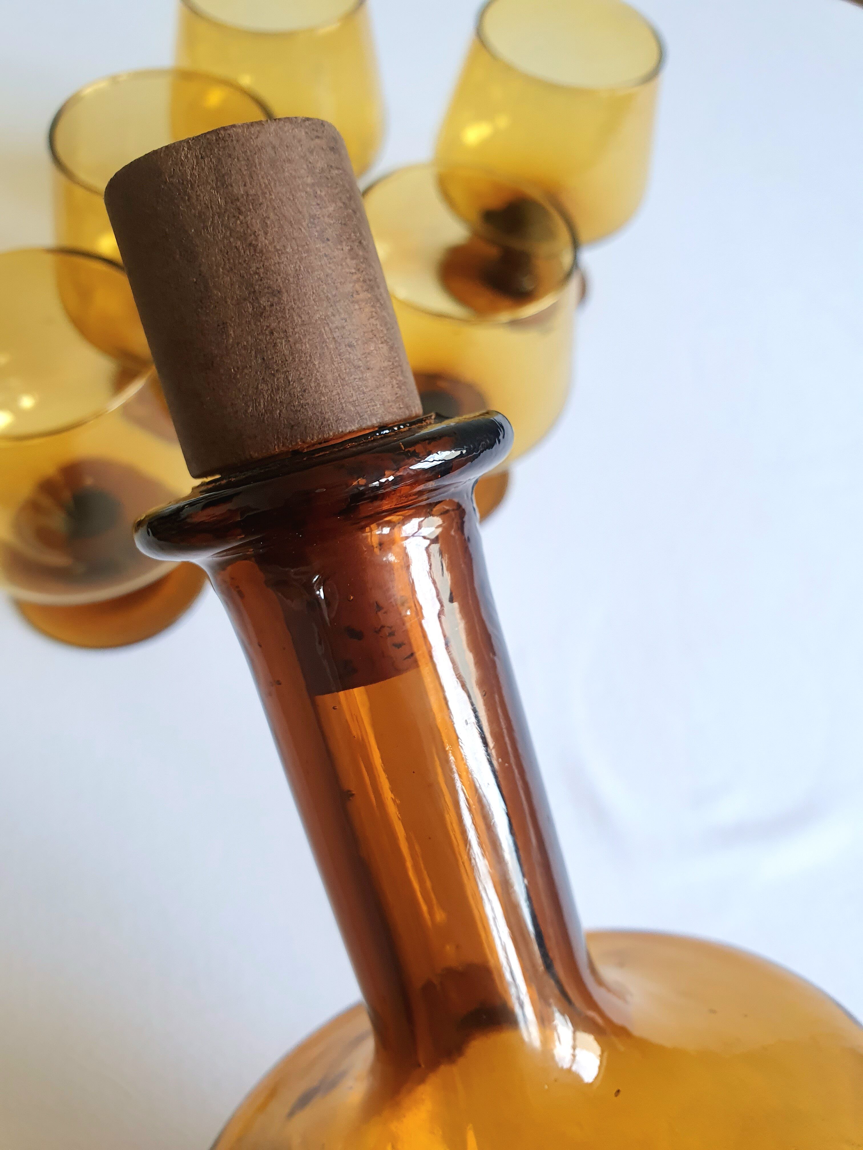 Amber glass service from the 1970s.
