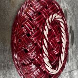 Corbeille, Vide Poche en céramique Tressée Vallauris années 50 L28cm/P20cm