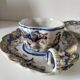 Breakfast set duo Desvres Fourmaintraux regionalist decoration
