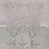 Cut crystal champagne flutes