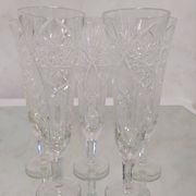 Cut crystal champagne flutes