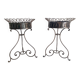 Pair of wrought iron planters