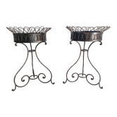 Pair of wrought iron planters