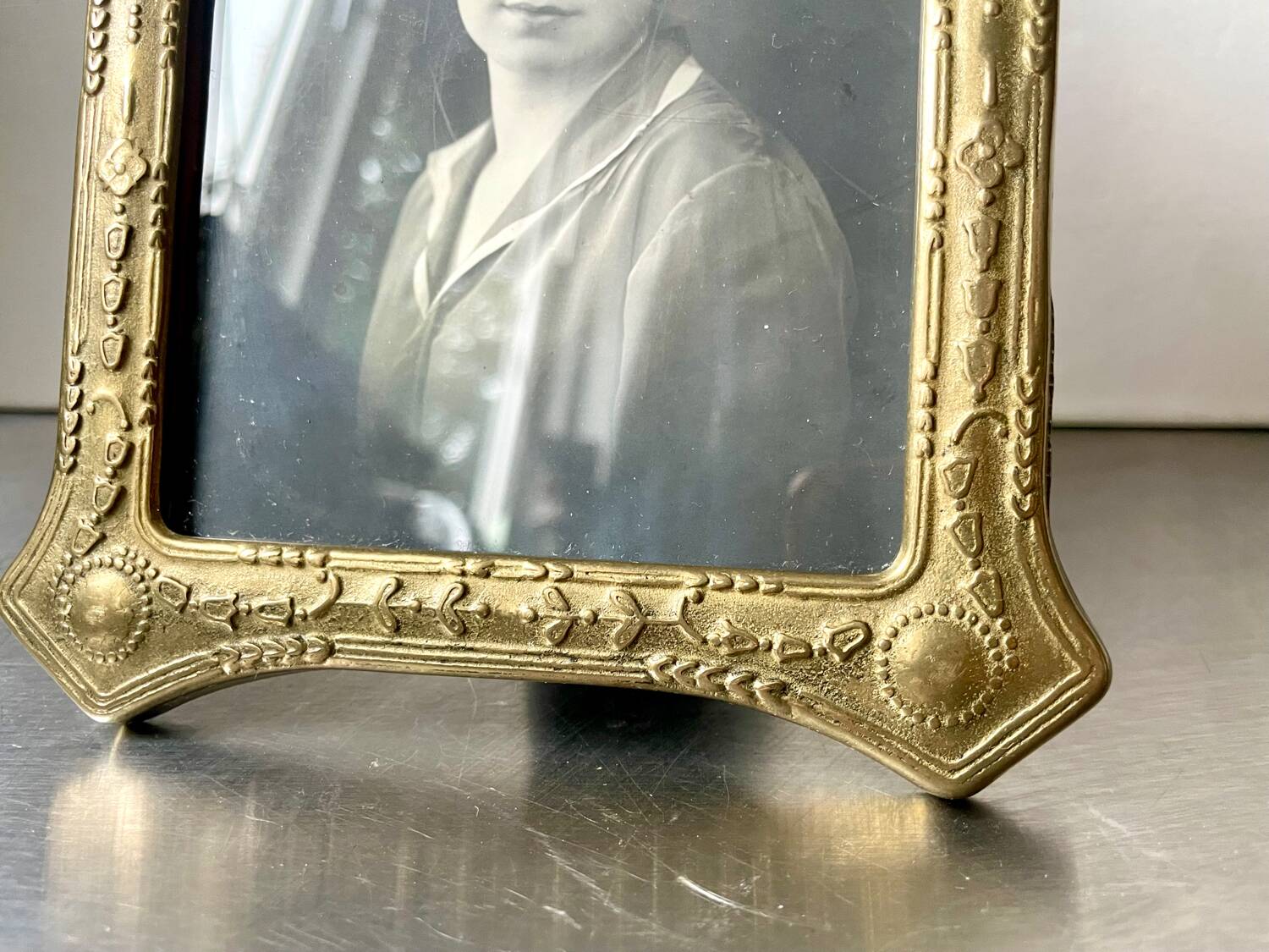 Antique metal frame  18 cm  x 13.5  cm