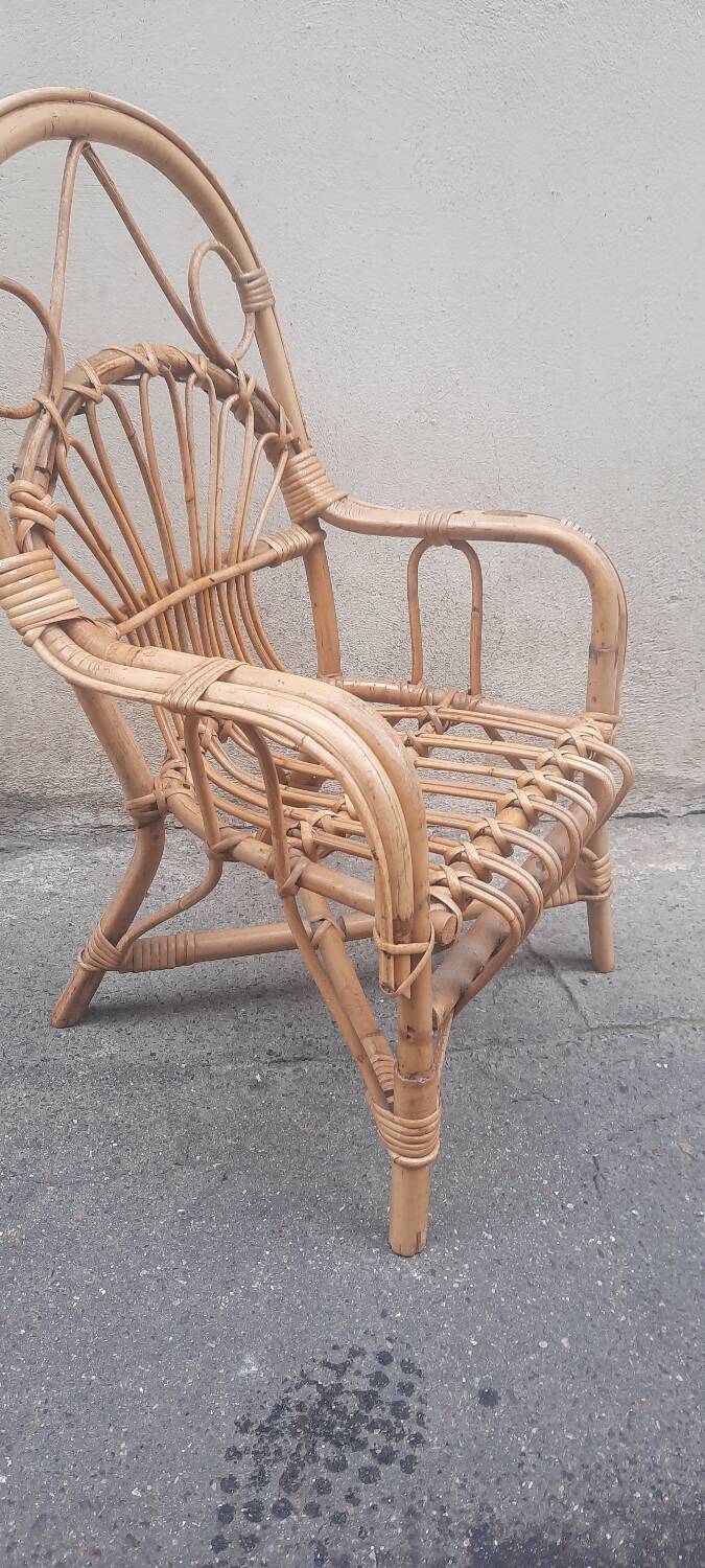 Rattan children's armchair