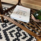Small vintage table - rattan & canework