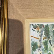 Antique painting, landscape under the snow, signed Fallet 1967