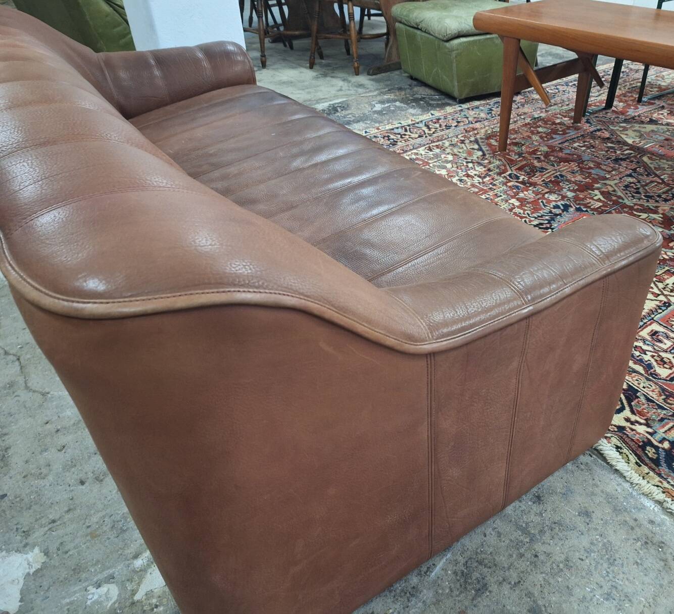 De Sede DS44 buffalo leather 3-seater sofa, 1970s