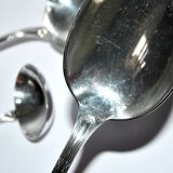 3 cuillères à sauce et louche Rubans croisés nœuds en métal argenté Reneka