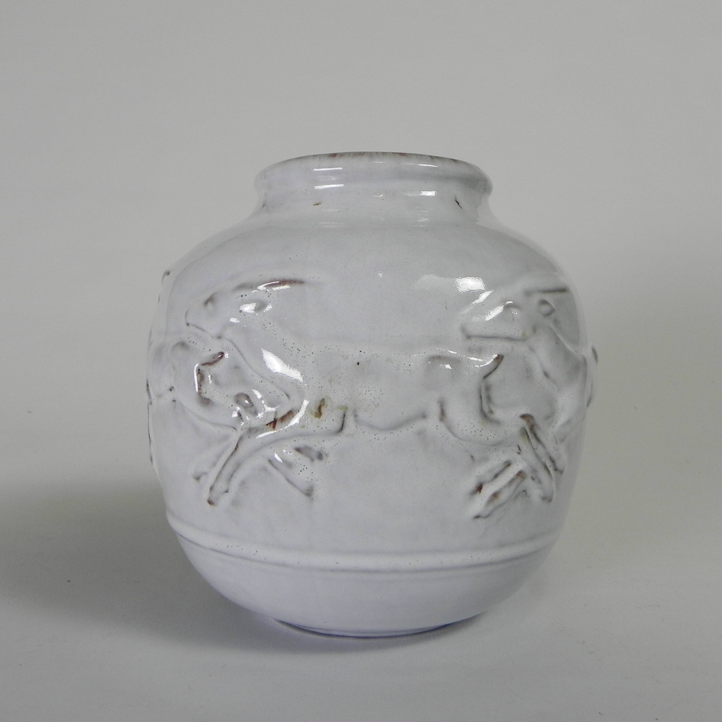 Mobach vase with deer, model 217 by Bouke and Klaas Mobach, 1960s