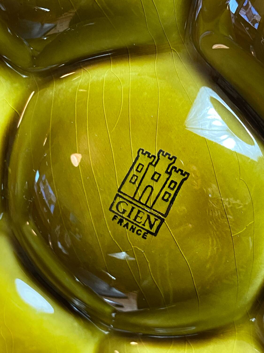 Oyster plates, set of six, earthenware, Gien