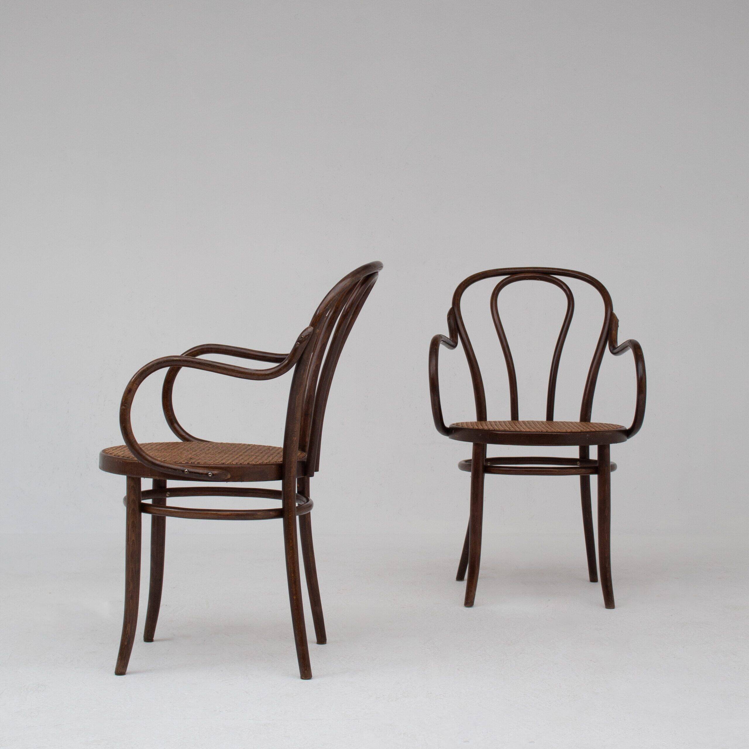 Pair of Thonet bentwood armchairs