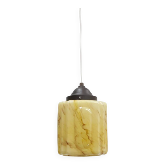 Art deco hanglamp gemarmerd glas