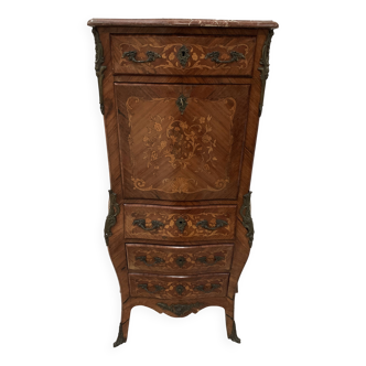Louis XV style lady's secretary in light wood marquetry, 20th century