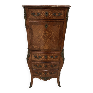 Louis XV style lady's secretary in light wood marquetry, 20th century.