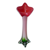 Vase vintage en verre soufflé coloré forme d’arum vintage