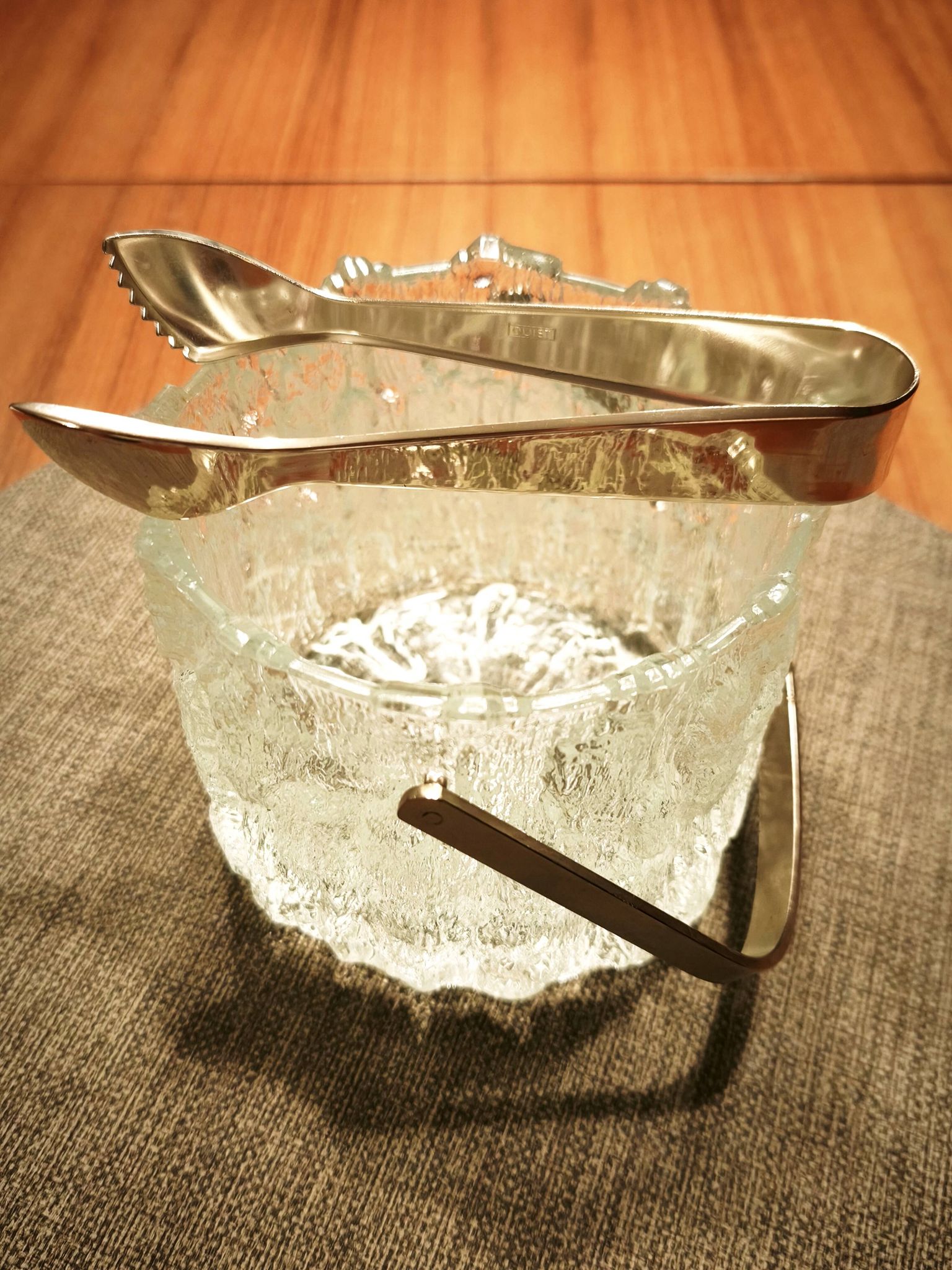 Ice bucket Tapio Wirkkala Seita Iitala and ice tongs Quist