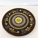 Large brown ceramic platter, 1960
