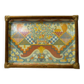 Vintage rattan tray