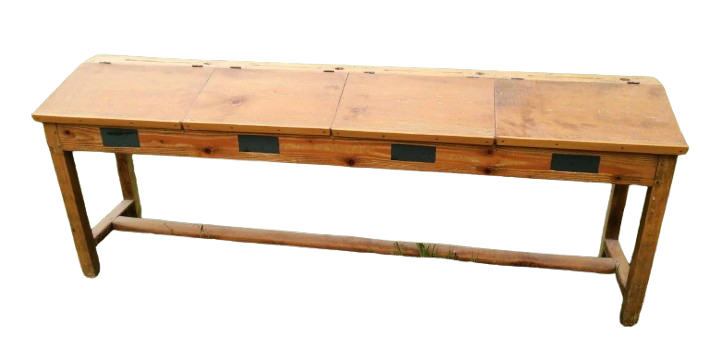 Old school desk for 4 people - Workshop furniture