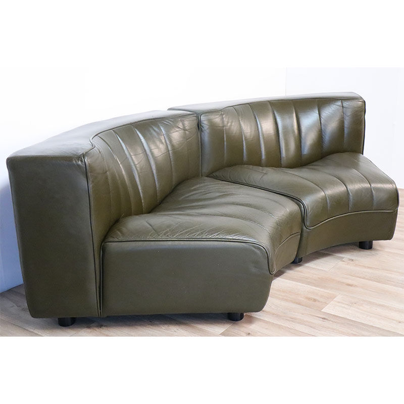 Modular vintage leather sofa by Tito Agnoli for Mobilier International 1970