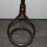 Cendrier jean pierre ryckaert design fer forgé et cuir