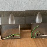 Pair wall light vintage smoke glass