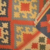 Multicolour Geometric Tribal Handwoven Stair & Hallway Runner Rug 308x87cm