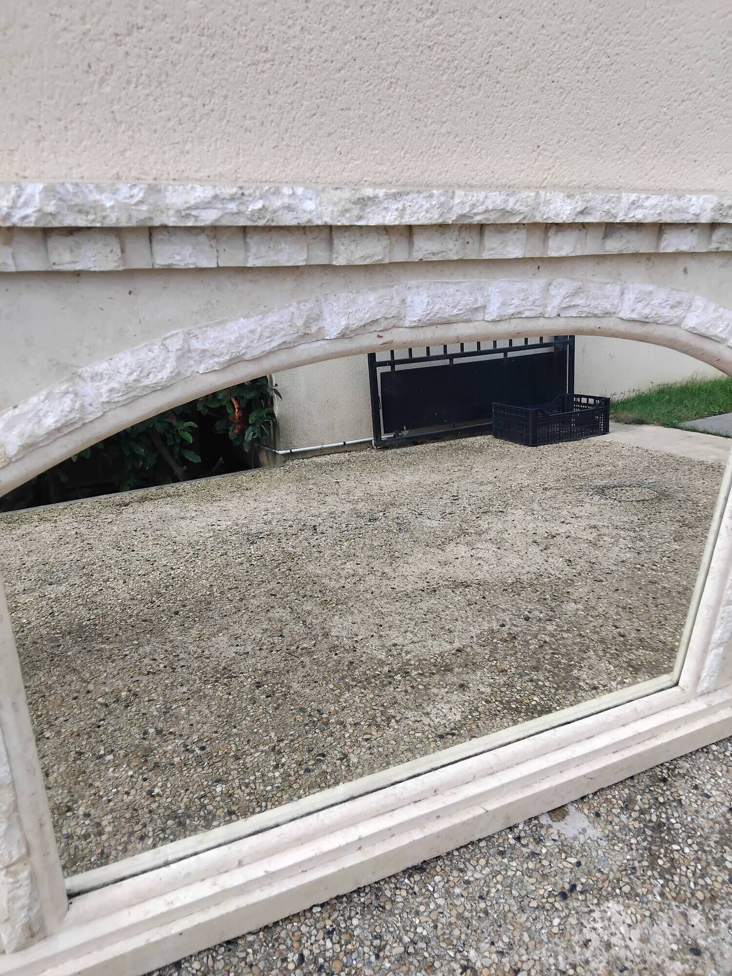 Large vintage stone mirror
