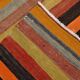 Tapis kilim vintage turc rayé multicolore à motifs géométriques, 190x320 cm