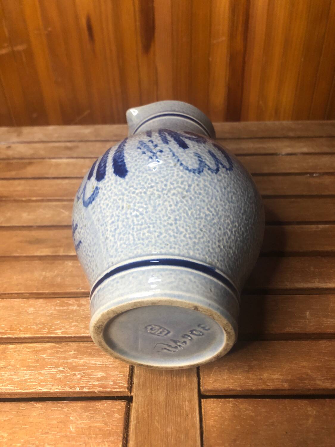Old Blue Ceramic Pitcher Vintage Blue Decor