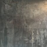 Brutalist design square table in steel