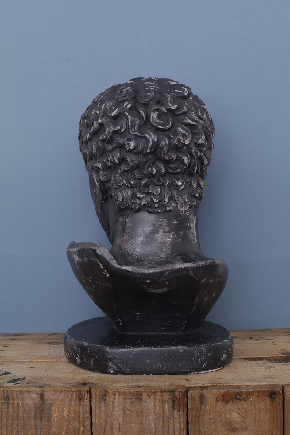 Greek head in waxed black plaster