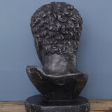 Greek head in waxed black plaster