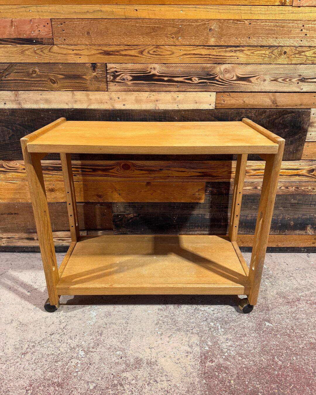 Rolling side table - Guillerme & Chambron - 1980s