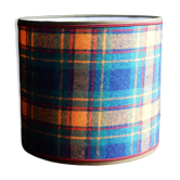 Abat-jour tartan écossais jaune et vert en laine