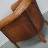 Vintage Dutch Cognac Colored Leather Club Chair