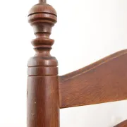 Dutch oak ladderback armchair with rush seat – 1950s