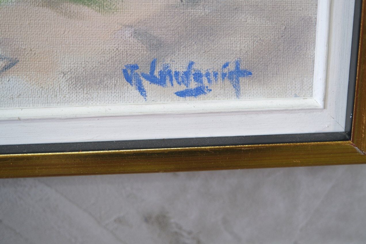 Ragnar Lindquist, Swedish Modern Landscape, 1960s, Oil on Canvas, Framed